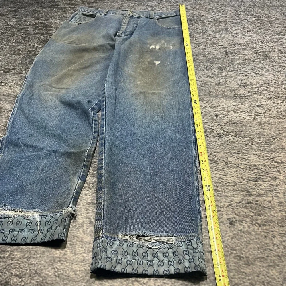 Vintage‎ Godbody Jeans Mens 36x32 Blue Distressed Carpenter Baggy Wide Leg Y2K